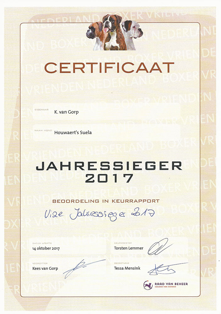 Houwaerts Suela Vice Jahressieger